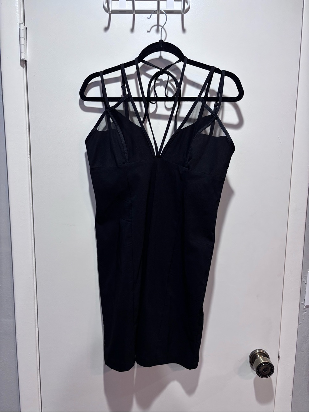 Topshop Black Strappy V-Neck Mini Dress